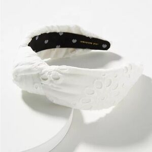 Lele Sadoughi Knotted White Eyelet Headband